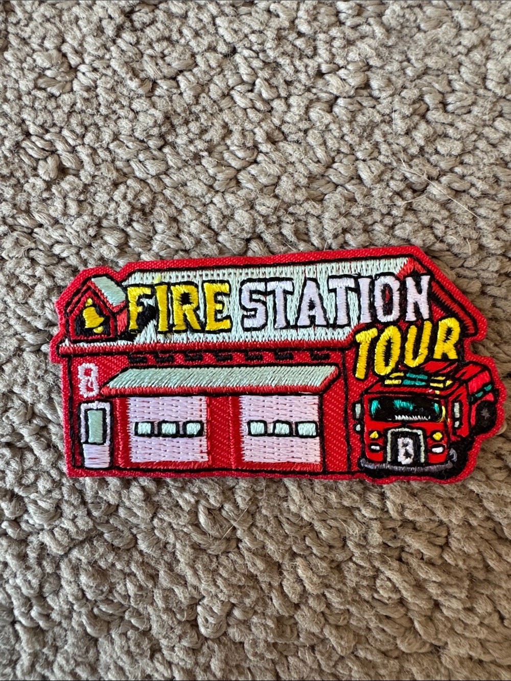Kids Fire Station Tour Patch - Red